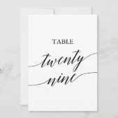 Invitation Noir élégant 5x7 Numéro de tableau imprimable 29 (Devant)