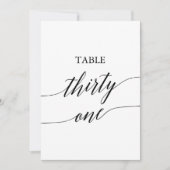 Invitation Noir élégant 5x7 Numéro de tableau imprimable 31 (Devant)