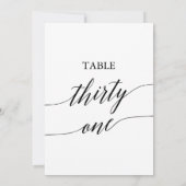 Invitation Noir élégant 5x7 Numéro de tableau imprimable 31 (Dos)