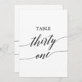 Invitation Noir élégant 5x7 Numéro de tableau imprimable 31 (Devant / Derrière)