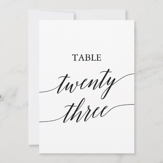 Invitation Noir élégant 5x7 Numéro du tableau imprimable 23 (Dos)