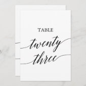 Invitation Noir élégant 5x7 Numéro du tableau imprimable 23 (Devant / Derrière)