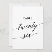 Invitation Noir élégant 5x7 Numéro du tableau imprimable 26 (Dos)