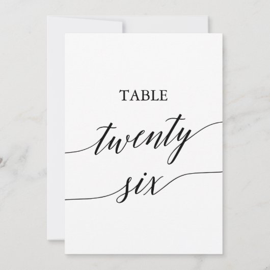 Invitation Noir élégant 5x7 Numéro du tableau imprimable 26 (Dos)