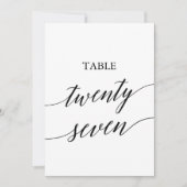 Invitation Noir élégant 5x7 Numéro du tableau imprimable 27 (Devant)