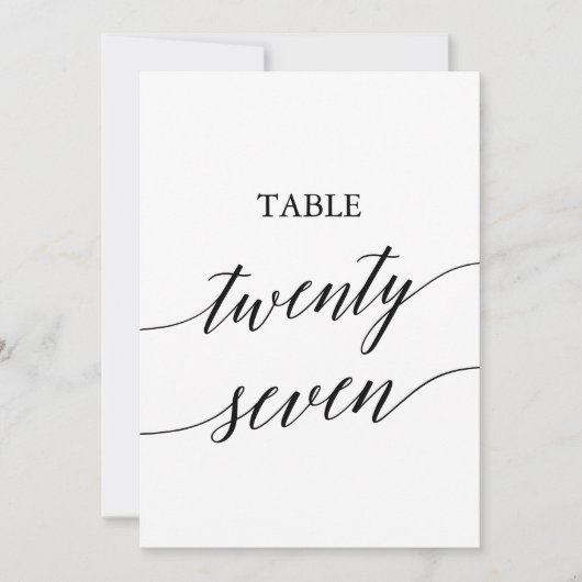 Invitation Noir élégant 5x7 Numéro du tableau imprimable 27 (Devant)