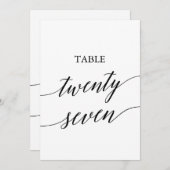 Invitation Noir élégant 5x7 Numéro du tableau imprimable 27 (Devant / Derrière)
