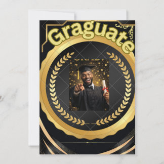 Invitation noir élégant doré, modèle de photo de remise de di