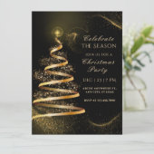 Invitation noir élégant fête Noël saison (Debout devant)