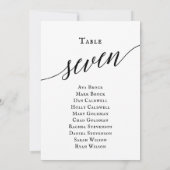 Invitation Noir élégant Script Tableau Numéro 7 Tableau de si (Dos)