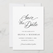 Invitation Noir Élégante Calligraphie Moderne Script (Devant)