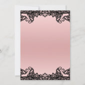 Invitation Noir en Dentelle Sale 30 30e Anniversaire Rose Pêc (Dos)