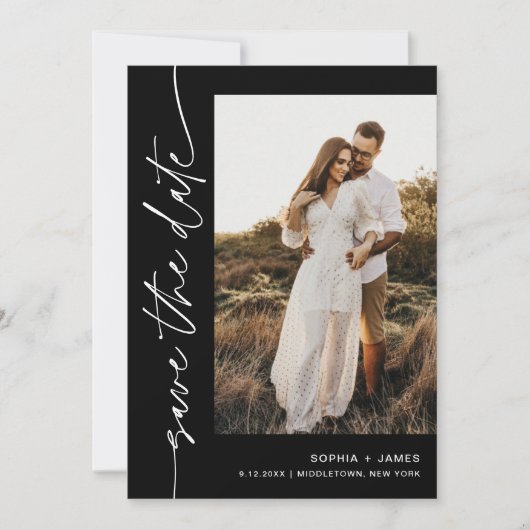 Invitation NOIR Enregistrer La Date (Devant)