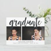 Invitation Noir esquissé | Photo Graduation Party (Debout devant)