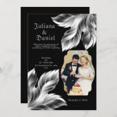 INVITATION NOIR ET ARGENT (Devant / Derrière)