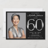 Invitation Noir et argent 60e anniversaire (Devant)
