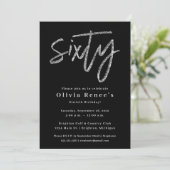 Invitation Noir et argent 60e anniversaire Modèle d'invitatio (Debout devant)