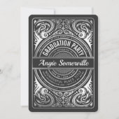 Invitation Noir et argent d'invitations de fête de remise des (Devant)