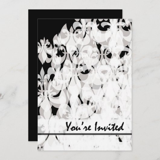 Invitation Noir et Blanc (Devant / Derrière)