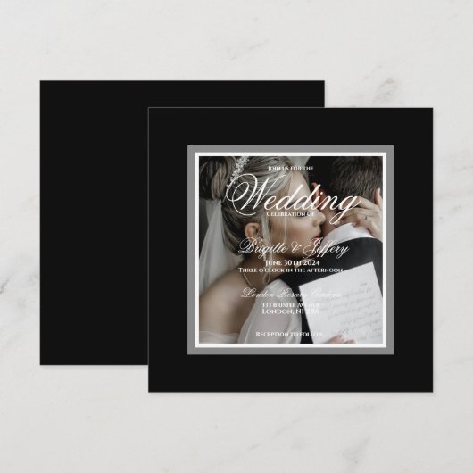 Invitation noir et blanc (Devant / Derrière)