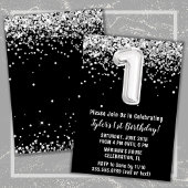Invitation Noir et blanc 1er anniversaire
