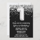 Invitation Noir et blanc 1er anniversaire (Devant)