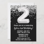 Invitation Noir et blanc 2ème anniversaire (Devant)