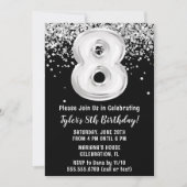 Invitation Noir et blanc 8e anniversaire (Devant)