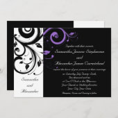 Invitation Noir et blanc avec accentuation de la spirale viol (Devant / Derrière)