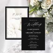 Invitation Noir et blanc avec Mariage RSVP