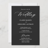 Invitation Noir et blanc avec Mariage RSVP (Devant)