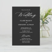Invitation Noir et blanc avec Mariage RSVP (Debout devant)