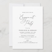 Invitation Noir Et Blanc Classic Élégant Parti Engagement (Devant)