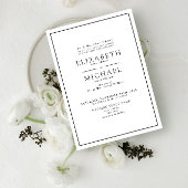 Invitation Noir et blanc classique Mariage simple