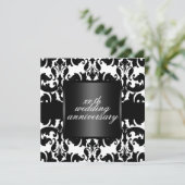 Invitation noir et blanc d'anniversaire de mariage (Debout devant)