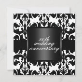 Invitation noir et blanc d'anniversaire de mariage (Devant)