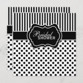 Invitation noir et blanc de Fête de la mariée de (Devant / Derrière)