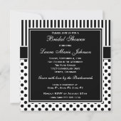 Invitation noir et blanc de Fête de la mariée de (Dos)