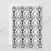 Invitation noir et blanc de mariage damassé (Dos)