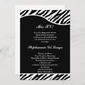 invitation noir et blanc de partie de Quinceanera (Devant / Derrière)