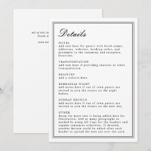 Invitation Noir et Blanc de Style Classique Absolu