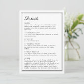 Invitation Noir et Blanc de Style Classique Absolu (Debout devant)