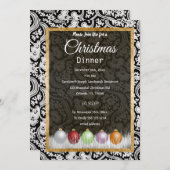 Invitation Noir et blanc dentelle Noël (Devant / Derrière)