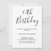 Invitation Noir et blanc Elégance moderne 60e anniversaire (Devant)