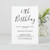 Invitation Noir et blanc Elégance moderne 60e anniversaire (Debout devant)