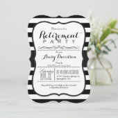 Invitation Noir et blanc ; Élégant parti de retraite (Debout devant)