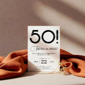 Invitation Noir et blanc Enregistrer la date 50e anniversaire