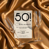 Invitation Noir et blanc Enregistrer la date 50e anniversaire
