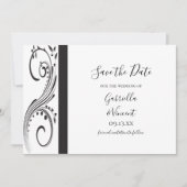 Invitation Noir et blanc Fils de mariage Enregistrer la date (Devant)