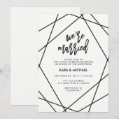 Invitation Noir et Blanc Géométrique | Nous sommes mariés (Devant / Derrière)